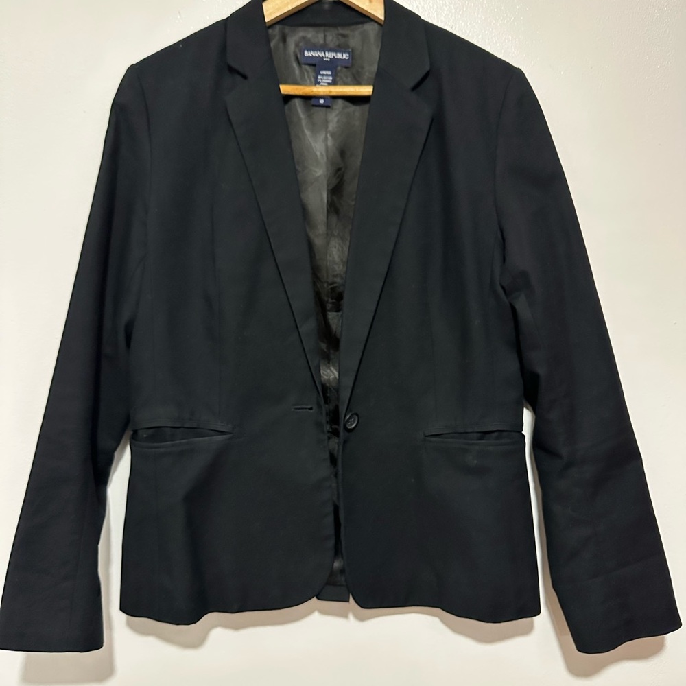 Banana Republic Black Blazer Tailored Fit Notched Lapels
